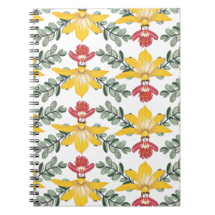 Cuaderno Belleza Orquídea: Elegancia De Patrón Floral.