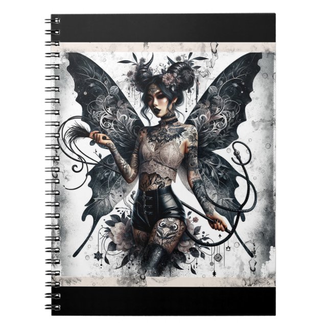 Cuaderno Belleza oscura tatuajes y látigo góticos de hadas  (Frente)