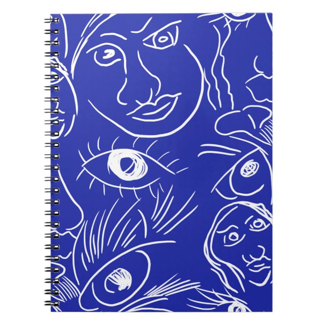 Cuaderno belleza perfecta rostro un dibujo de línea aislado (Frente)