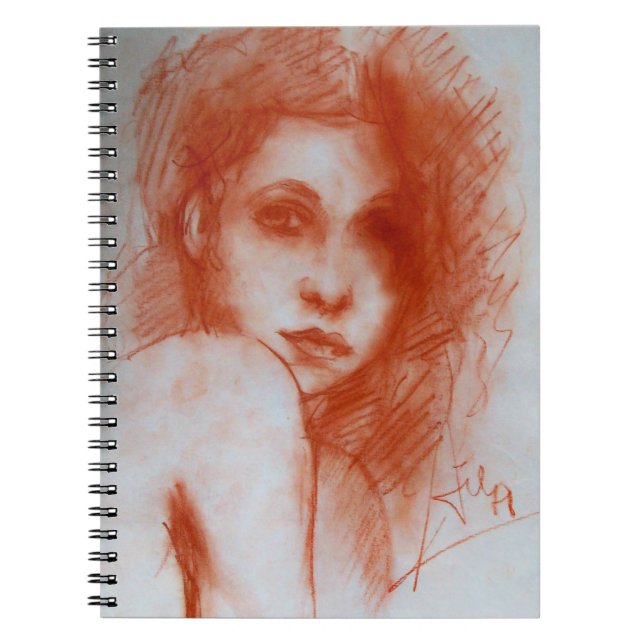 Cuaderno BELLEZA ROMÁNTICA / Retrato femenino en Sepia Brow (Frente)