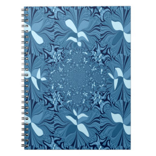 Cuaderno Bello arte asombroso iridiscente azul caleidoscopi