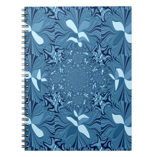 Cuaderno Bello arte asombroso iridiscente azul caleidoscopi (Frente)