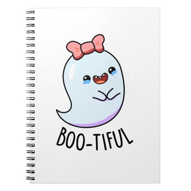 Cuaderno Bello Chiste Femenino Pun de Fantasma de Halloween (Frente)