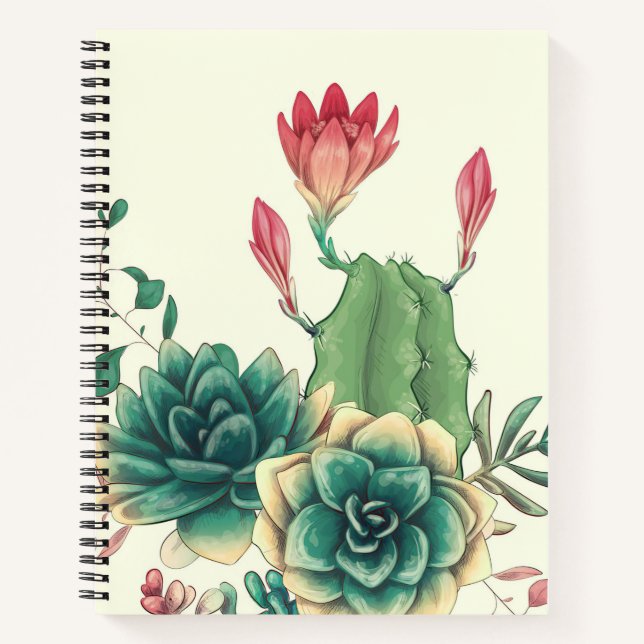 Cuaderno Bellos Cactus Con Flor (Anverso)