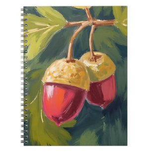 Cuaderno Bellotas de Otoño Acaecer de Otoño Rojo Verde