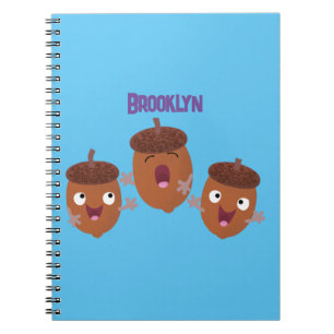 Cuaderno Bellotas felices y lindas cantando dibujos animado