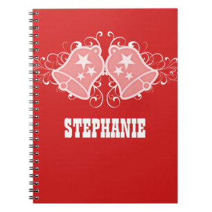 Cuaderno Bells de vacaciones y equipo portátil Swirls, rojo