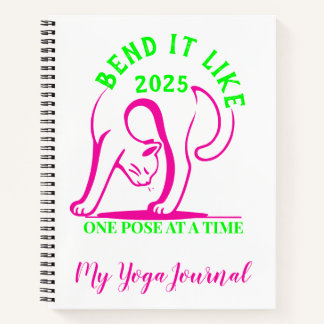 Cuaderno Bend It Like 2025: Diversión del gato del yoga