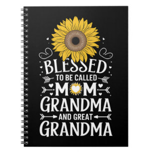 Cuaderno Bendecida por ser llamada mamá abuela gran girasol