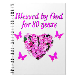 CUADERNO BENDECIDIDO POR DIOS DURANTE 80 AÑOS DISEÑO FLORAL