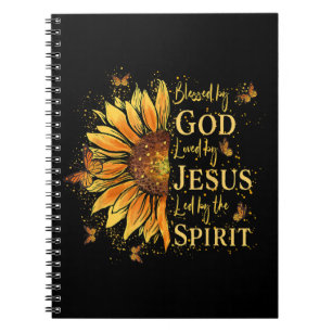 Cuaderno Bendecido Por Dios - Amado Por Jesús, Girasol
