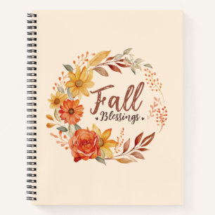 Cuaderno Bendiciones de otoño - Hojas de otoño y flores