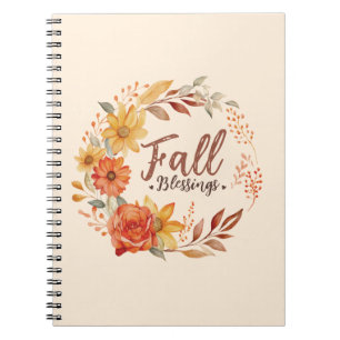 Cuaderno Bendiciones de otoño - Hojas de otoño y flores