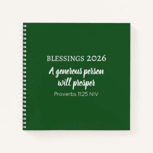Cuaderno Bendiciones Versículo de la Biblia de Prosperidad