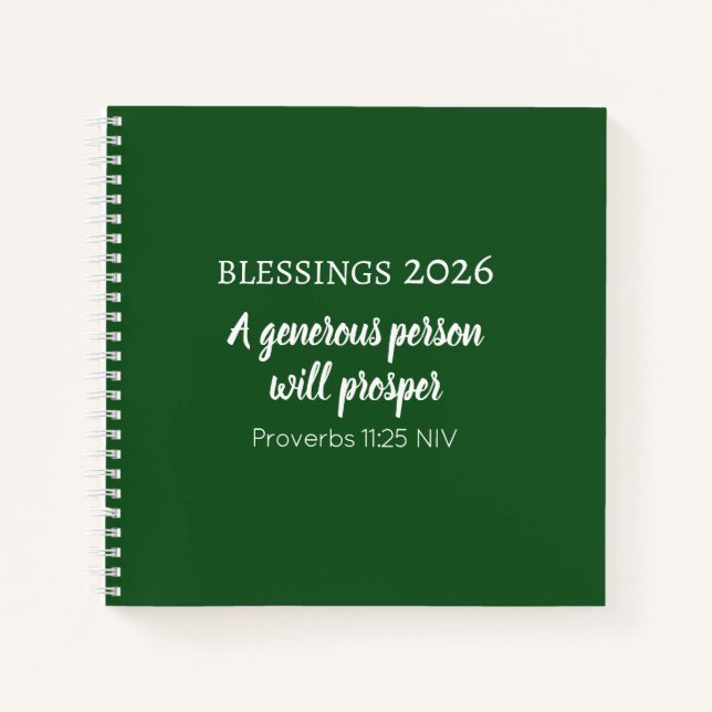 Cuaderno Bendiciones Versículo de la Biblia de Prosperidad  (Anverso)