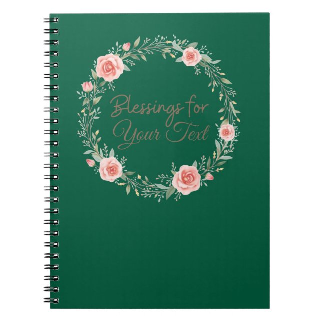 Cuaderno Bendiciones Wreath Custom Name Christian (Frente)