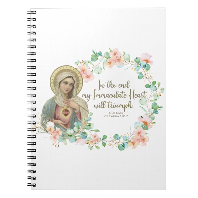 Cuaderno Bendita Virgen María Fátima Católica Religiosa (Frente)