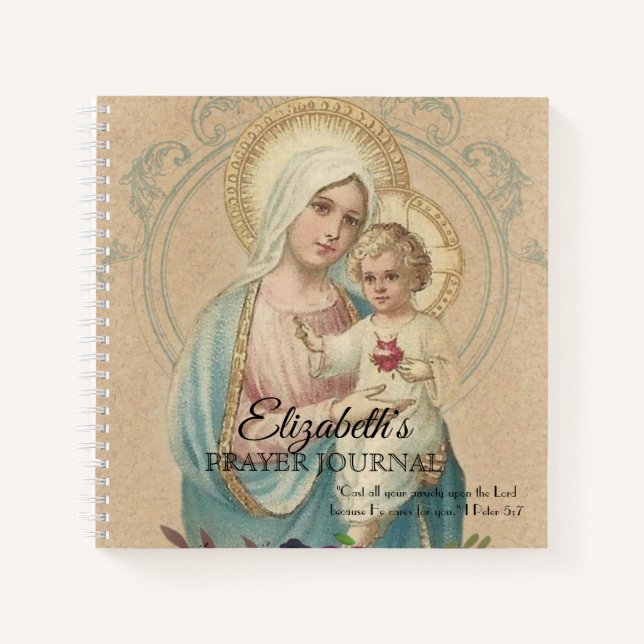 Cuaderno Bendita Virgen María Jesús Vintage (Anverso)
