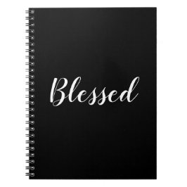 Cuaderno Bendito texto de escritura personalizado blanco y 