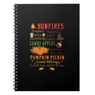 Cuaderno Bengalas de calabaza de fuego especias todo se cae