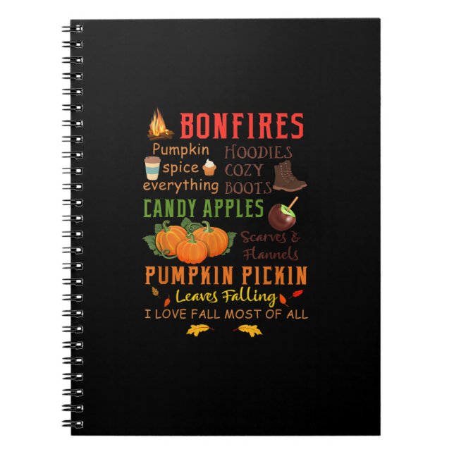 Cuaderno Bengalas de calabaza de fuego especias todo se cae (Frente)