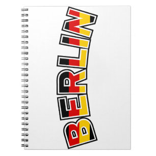 Cuaderno Berlín, Alemania, texto con los colores de la band