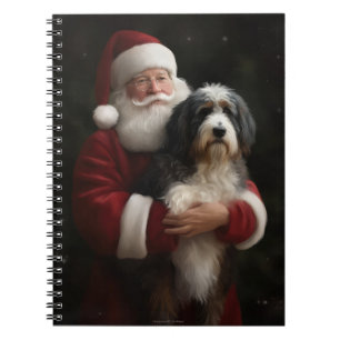 Cuaderno Bernedoodle con Navidades festivos de Santa Claus