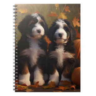 Cuaderno Bernedoodle Puppy Autumn Delight Pumpkin