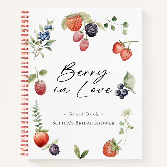 Cuaderno Berry in Love Berries Bridal Shower Guest Book (Anverso)