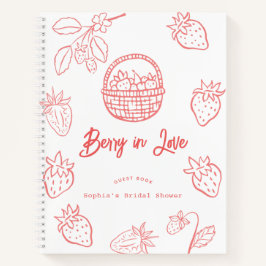 Cuaderno Berry in Love Hand-drawn Strawberry Bridal Shower