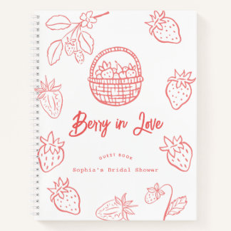 Cuaderno Berry in Love Hand-drawn Strawberry Bridal Shower