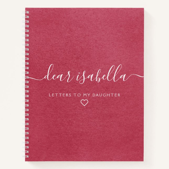 Cuaderno Berry Pink Elegant Querida Memoria De La Hija (Anverso)