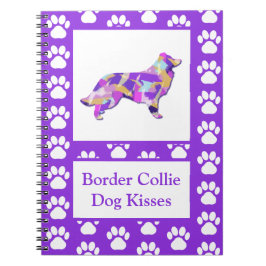 Cuaderno Besados de silueta de perro collie de borde lindo 