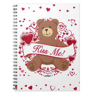 Cuaderno ¡Bésame! Oso de peluche del día de San Valentín