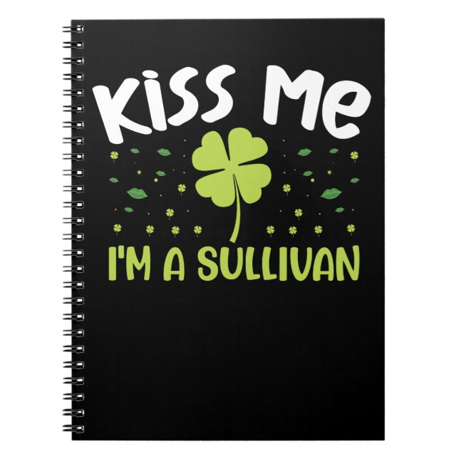 Cuaderno Bésame, soy un Sullivan - Apellido Sullivan (Frente)