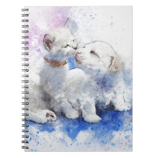 Cuaderno Beso adorable del gatito y del perrito de Labrador