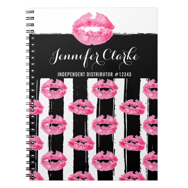Cuaderno Beso de los labios del rosa del distribuidor del (Frente)