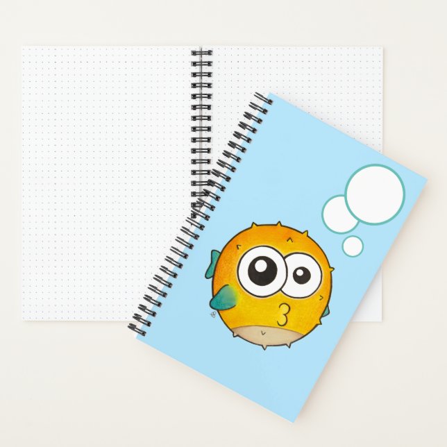 Cuaderno Beso de un pez globo, pescado Personalizado (Interior)