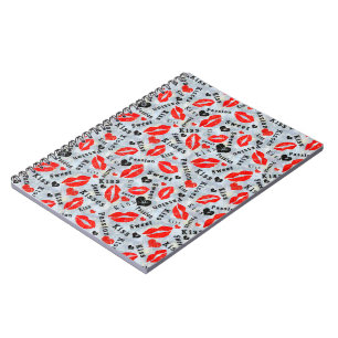 Cuaderno Beso, labios rojos.