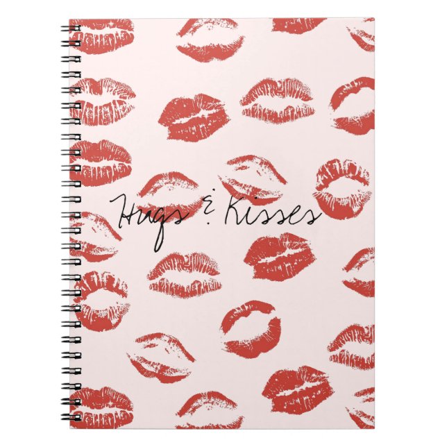 Cuaderno Beso rosa de los labios rojos (Frente)