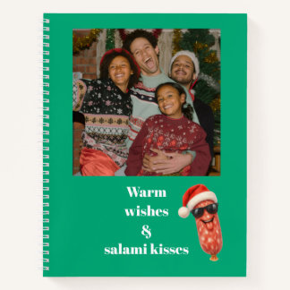 Cuaderno Besos divertidos de salami foto familiar navidad