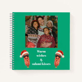Cuaderno Besos divertidos de salami foto familiar navidad