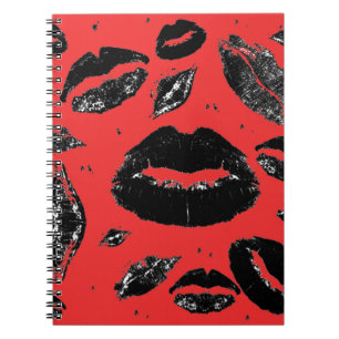 Cuaderno Besos por todo (negro y rojo)