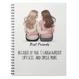 Cuaderno Best Friends Back View Hair & Outfit Illustration 