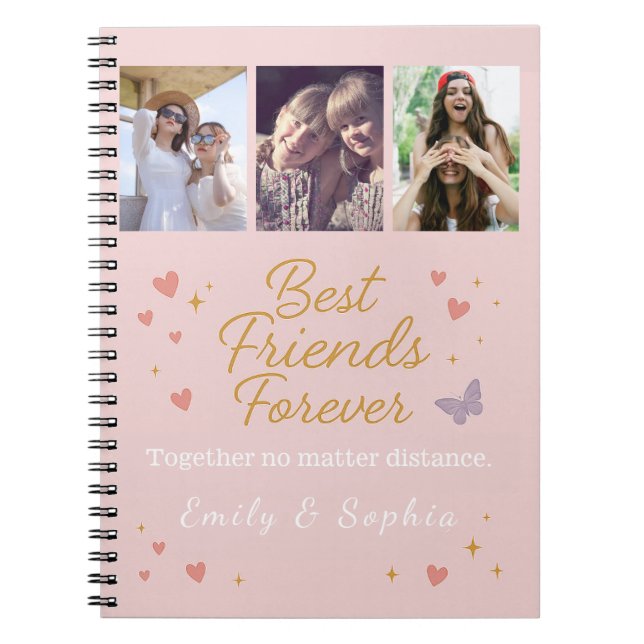 Cuaderno Best Friends Forever –Custom Spiral Photo Notebook (Frente)