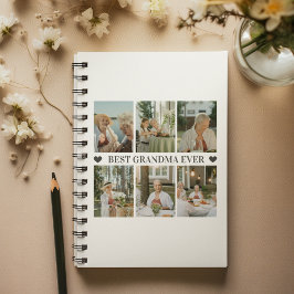 Cuaderno Best Grandma Ever Photo Collage – Gift with Hearts