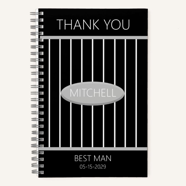Cuaderno Best Man Thank You Journal Custom Name (Anverso)