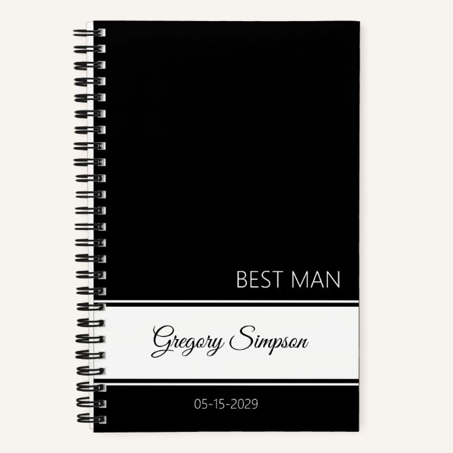 Cuaderno Best Man Thank You Journal Modern Name (Anverso)
