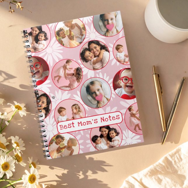 Cuaderno Best Mom’s Notes | Pink Retro Photo Notebook  (Subido por el creador)