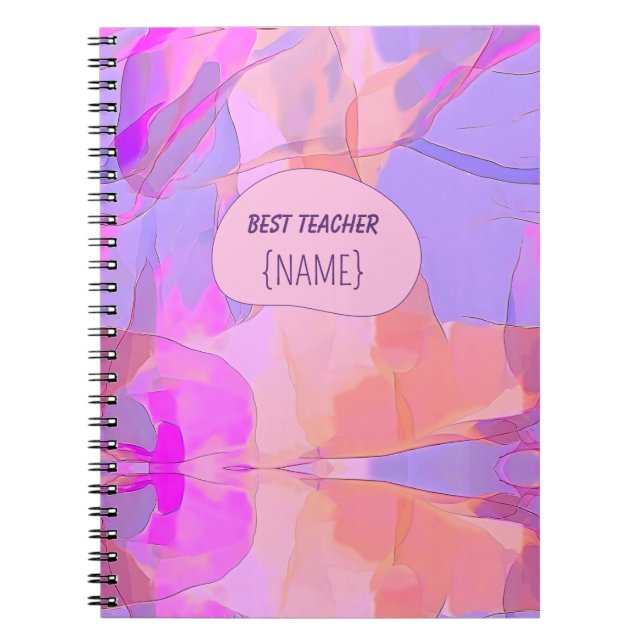 Cuaderno Best Teacher – Abstract Design Personalized (Frente)